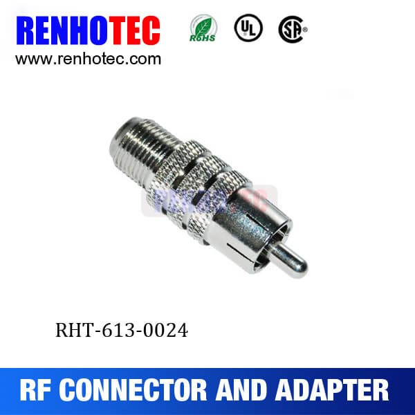 RF Connector Adapter F Female Jack To RCA Male Plug